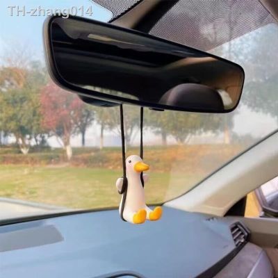 Car Fragrance Gypsum Cute Anime Swing Duck Pendant Auto Rearview Mirror Ornaments Birthday Gift Auto Decoraction