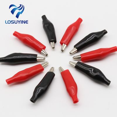 【CC】☃◘  20pcs/lot 28MM Metal Alligator Clip G98 Electrical Clamp for Testing Probe and with Plastic Boot