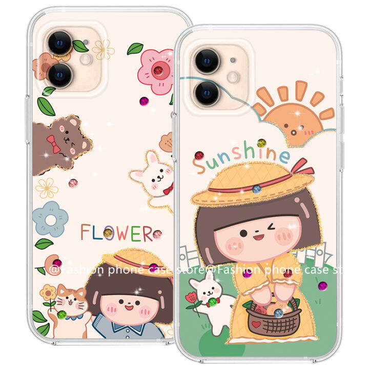 phone-case-เคส-realme-11-11x-realme11pro-realme-11-pro-plus-5g-4g-nfc-แวว-rhinestone-หรูหราน่ารัก-sun-girl-เคสนิ่มลายการ์ตูน2023