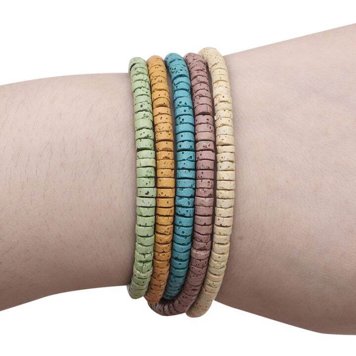 ลูกปัดหินลาวาธรรมชาติ4มม-ลูกปัดอวกาศหลวมสำหรับสร้อยคอ-diy-สร้อยข้อมือลูกปัดสำหรับทำเครื่องประดับ16-40ซม
