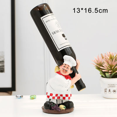 Chef Wine Rack Cartoon Resin Model Wine Cups Storage Holder Model Bar Furnishing Cabinet Alcohol Bottle Organizer Desktop Decor