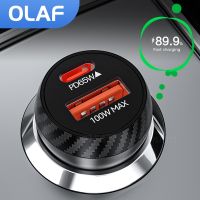 Olaf Mini PD 65W USB C Car Charger Fast Charging Car Fast Charger 100W Dual Port Multifunction Adapter for iPhone Samsung Xiaomi Car Chargers