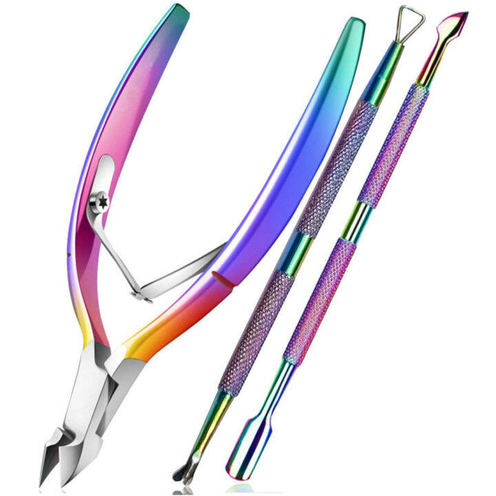 [Original] 3Pcs/Set Cuticle Nippers Nail Cutter Nippers Stainless Steel ...