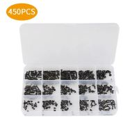 300/450pcs M2 M2.5 M3 KM Screw Fastening Flat Head Phillips Screws Electronic Laptop Notebook Computer Small Screws Set Nails Screws  Fasteners