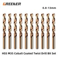 Greener 1.0-13mm 1PC 5PCS 10PCS Cobalt Coated Twist Drill Bit Set HSS M35 Gun Drill Bit For Wood/Metal Hole Cutter Power Tools