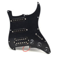 ชุดสีดำ SSH Pickguard กีตาร์ไฟฟ้าประกอบ1ระดับเสียง2โทน5ทางสวิตช์ปิดเปิดกีตาร์