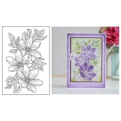 2022 New Garden Spray Flower Clear Silicone Stamps for Scrapbooking DIY Photo Album Card Making Decorative Rubber Stamp 11*16cm  Scrapbooking