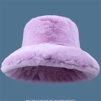 Fashion Women‘S Bucket Hat Oversized Plush Fluffy Bucket Hat Winter Large Warm Clouds Fisherman Hat Female Faux Fur Basin Hat