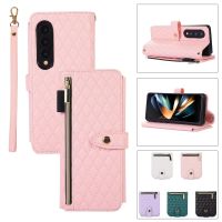 เหมาะสำหรับ Samsung Z พลิก5ขนาดเล็ก Xiangfeng Crossbody เคสโทรศัพท์ Z FOLD4หน้าจอพับเก็บได้ซิปป้องกันเคสหนัง