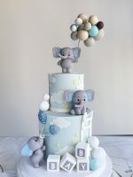 【CW】☏❏✘  Baby Elephant Blocks Childrens Birthday Decoration Baptism