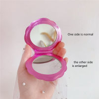 Laser Shell Glitter 2-face Makeup Mirror 2X Magnifying Mirrors Portable Cute Double-sided Folding Pocket Makeup Skin Care Tools