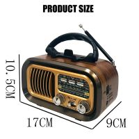 Retro FM/AM/SW Radio Full Band Portable Radio Receiver Wireless Bluetooth Speaker MP3 Player Support USB/TF Card