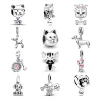 New 925 Sterling Silver Europe Cute Lucky Cat DIY Exquisite Bead Suitable For Original Pandora Charm Bracelet Lady Jewelry Gift