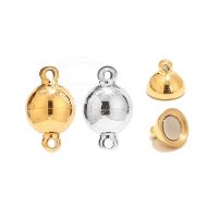 【CW】 2pc Gold Round Magnetic Clasps 8mm Bead Clasp Converter Buckle for Necklace Jewelry Making Supplies