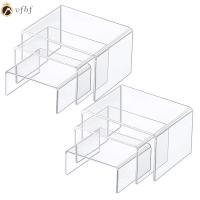 VFBF 2 Sets โปร่งใสโปร่งใส ตัวยกจอแสดงผลอะคริลิค สี่เหลี่ยมมุมฉาก ขาตั้งจอแสดงผลที่ชัดเจน ใหญ่มากๆ ตู้โชว์ยึดติด คอลเลกชันตัวเลขป๊อป