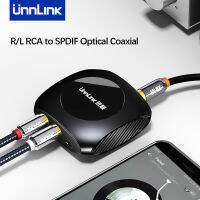 Unnlink 96KHz og to Digital Audio Converter Adapter RL RCA to SPDIF Optical Coaxial Toslink for Amplifier Soundbar Speaker