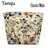 TANQU ใหม่คลาสสิกมินิดอกไม้พิมพ์หนัง PU ซับซิปภายในกระเป๋ากันน้ำแทรกสำหรับ Obag EVA O กระเป๋าผู้หญิงกระเป๋าถือ