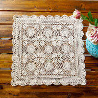 HOT Handmade ผ้าฝ้ายถักโครเชต์ตารางเสื่อ Pad ผ้าถ้วย Doily จาน Coaster คริสต์มาสดอกไม้ placemat งานแต่งงานอุปกรณ์ครัว-mu xuan trade