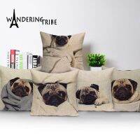 {fabric sofa} HighPug Dog Cushion Cover เบาะรองนั่งกลางแจ้งผ้าลินินโยน PillowsPillowHome ปลอกหมอนอิง