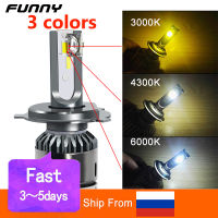 Car Headlight Lamp 3 Colors Dimmable New Arrivals H1 H3 H4 H7 H8 H11 9005 9006 LED 3000K 4300K 6000K Tri-colour Bulb 10000LM