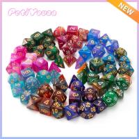 PETIYOUZA 7Pcs/set อะคริลิค 7-Die สำหรับ TRPG DND D12 D20 ลูกเต๋า DND ลูกเต๋าหลายด้าน เกมตาราง ลูกเต๋าเกม