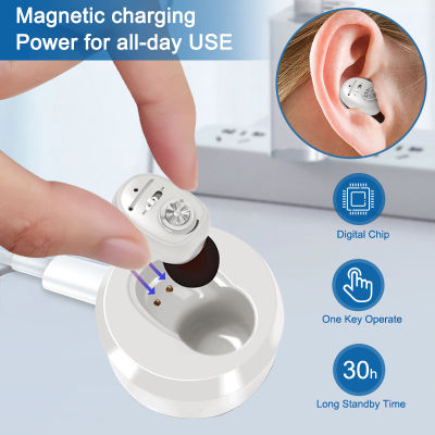 ZZOOI New Rechargeable Hearing Aids Mini Digital Hearing Aid Sound Amplifier for Deafness Elderly High Power Noise Reduction audifonos