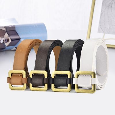 Ms side buckle belt without hole punched simple pure male and female students free casual cowboy belts ¤♛