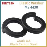 ☇♠ M2 M2.5 M3 M4 M5 M6 M8 M10 M12- M30 Grade 8.8 High Strength Black Carbon Spring Split Lock Washer Elastic Gasket