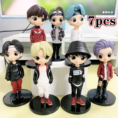 ตลาดของเล่นเด็ก15ซม. 7ชิ้น Kawaii Bangtan Boys กลุ่มของเล่นโมเดลฟิกเกอร์ PVC น่ารัก KPOP เสื้อรูปดาวกลุ่ม A.r.r.m.y หุ่นตุ๊กตาแอคชั่นของขวัญสำหรับเด็กผู้หญิง