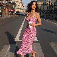 【hot】✎✆●  105 Floral Tie Dye Print Ruffle Ruched Backless Sleeveless Bodycon Birthday Outfits