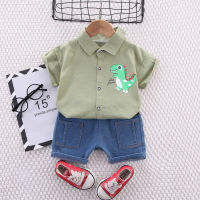 IENENS Summer Causal Clothes Sets Boy Short Sleeves Dinosaur Shirt + Shorts Suits Baby Costume Kids School Clothing