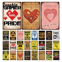 Warning Metal Sign Never Give Up Metal Poster Your Event Here Heart Tin Signs Vintage Plaque Home Man Cave Bar Pub Decoration Size: 20cm X 30cm（Contact the seller, free customization）