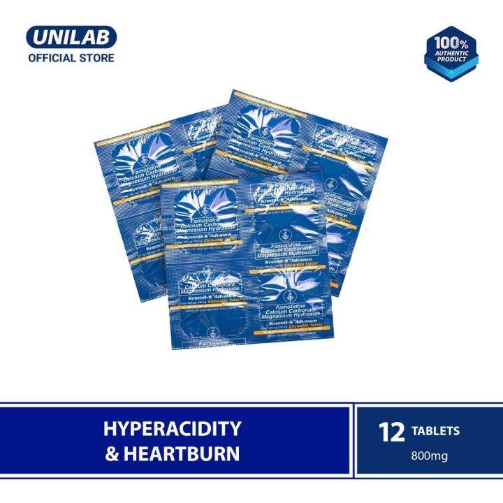 Unilab KremilS Advance Antacid 12 TabletsFor Faster Lasting Relief of