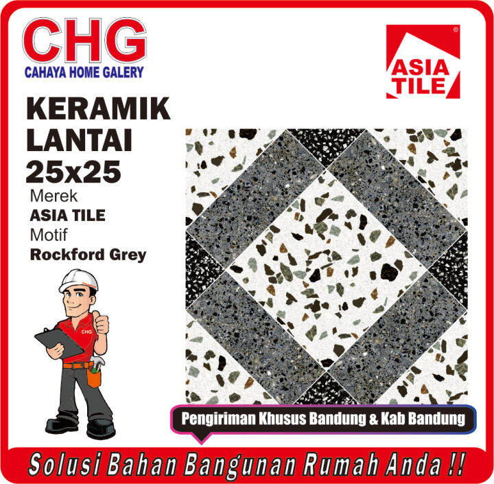 Keramik Lantai Asia Tile 25x25 Rockford Series Kw 1 Lazada Indonesia