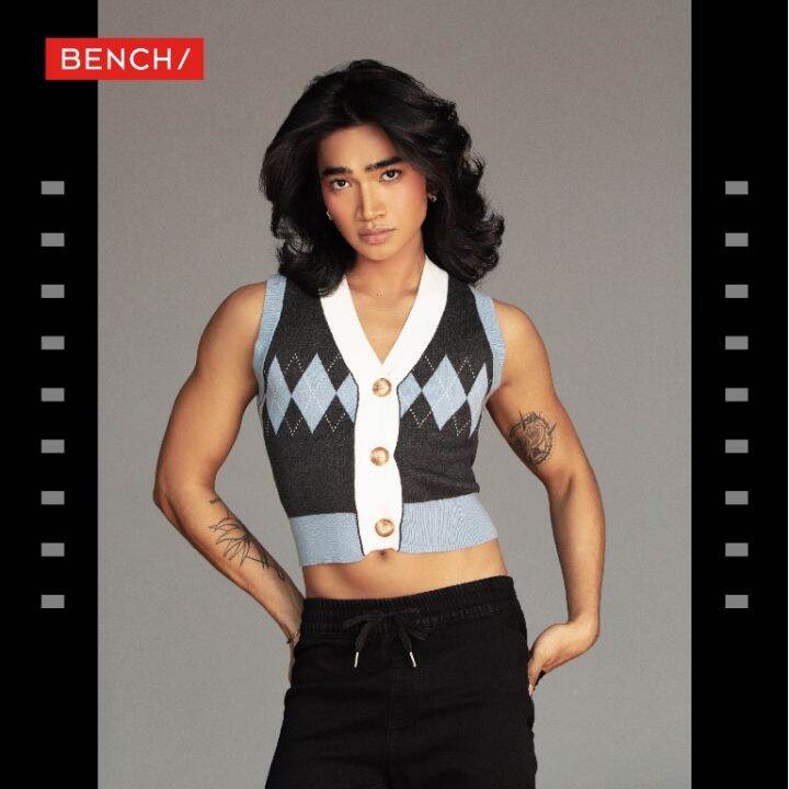 BENCH YHV0030 Bench x Bretman Rock Women's Vest Lazada PH
