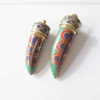 【CW】 TBP013 Tibetan Fang Amulet Pendant Inlaid Colorful Stone Teeth Pendants for Man