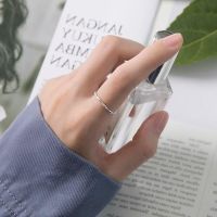 ▫☞♙ Colourful Da bamboo ring ring silver han edition contracted mouth index finger ring adjustable retro fashion personality ring