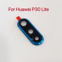 กระจกกล้องถ่ายรูปด้านหลังด้านหลังสำหรับ Huawei P30 Lite เลนส์กล้องถ่ายรูปฝาครอบกระจก + อะไหล่ที่ยึดเฟรมสำหรับ Honor 20S/20 Lite Russia Edition