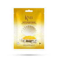 (แลกซื้อ) KiSAA - Anti-Aging Mask มาส์กหน้าโกลด์คาเวียร์ไข่มุกและปะการัง ลดริ้วรอย ฟื้นฟูผิวให้อิ่มน้ำ สดใส เปล่งปลั่ง ดูอ่อนเยาว์ (1 แผ่น) ขนาด 25 g.