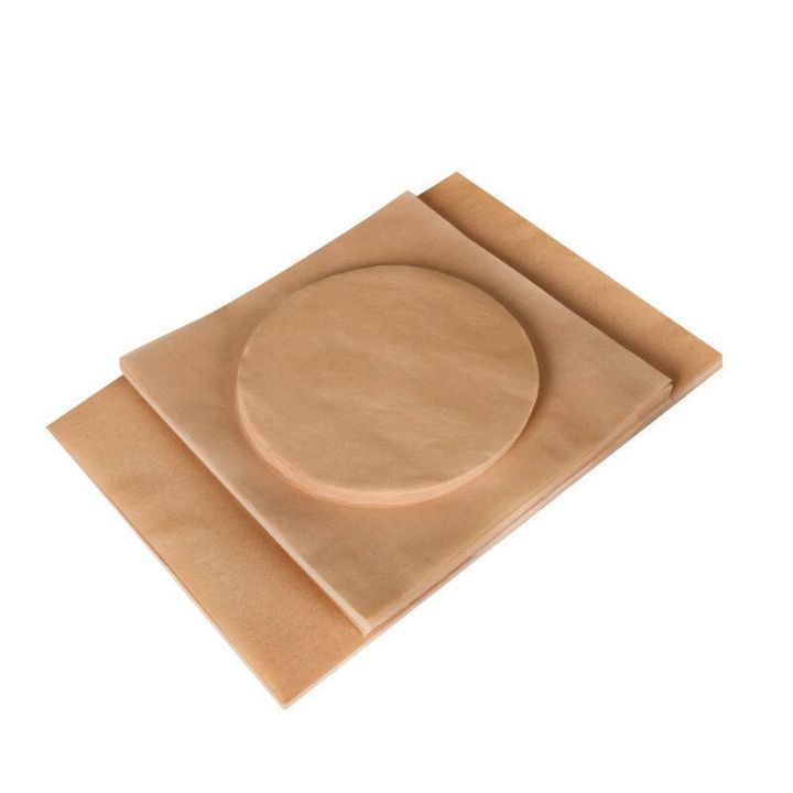 50pcs-natural-color-round-rectangle-non-stick-baking-double-sided-oil-papers-barbecue-food-pads