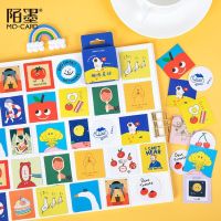 Mohamm 45 PCS Boxed Stickers Fun Planet Cute Cartoon Decoration Sticker Flakes Scrapbooking Gift Girl School Supplies