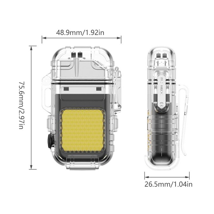zzooi-mini-waterproof-lighter-with-cob-light-outdoor-camping-survival-igniter-type-c-charging-flashlight-electronic-arc-plasma-lighter
