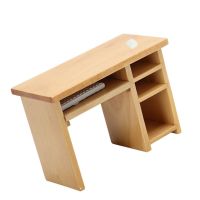 Home Decorations Dollhouse Miniature Desk Wooden Table Furniture Mini Wood Computer Ornament House Accessories 12 Scale Writing