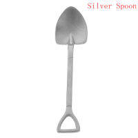 Ln 1Pcs สีซุปไอศกรีมกาแฟช้อน Fork Shovel รูปร่างสแตนเลส