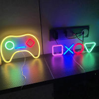 ไอคอนเกมรูปร่างแสงนีออน LED นีออนโคมไฟ USB ขับเคลื่อนนีออนเข้าสู่ระบบสำหรับห้องนอนเด็กบาร์ K เล่นเกมโซนพรรคผนังวันหยุดตกแต่ง