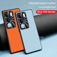 เคสสำหรับ Vivo V29 Pro 5G 2023เคสโทรศัพท์ปกหนังป้องกันกล้องโลหะหรูหราสำหรับ VivoV29 V 29 V29Pro เคสด้านหลังบางเฉียบ