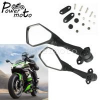 ☫กระจกกระจกมองหลังด้านหลังรถจักรยานยนต์ปรับได้สำหรับ Kawasaki Ninja 300R/EX300 ABS ZX-6R นินจา636 ZX6R 2013 2014 2015