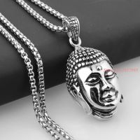 ZZOOI Unique Buddha Head Bless Pendant Silver/Gold/Black Tone 316L Stainless Steel Buddhist Jewelry Wholesale Price