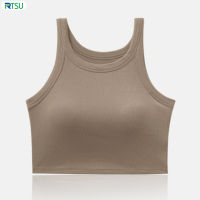 RTSU เสื้อกล้ามครอปคอกลมสำหรับผู้หญิง,เสื้อกล้ามครอปคอร์แบคเสื้อแขนกุดธรรมดาสำหรับออกกำลังกายคลับปาร์ตี้ไปโรงเรียน
