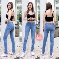 [Denim Jeans] กางเกงยีนส์เดนิม ยีนส์เท่ๆมีสไตน์แต่งสกิดไม่ขาด รุ่น Tims Money R291 กางเกงยีนส์เดฟ (เป้าซิป) ยีนส์เอวกลางกำลังพอดี ผ้ายืดเล็กน้อย